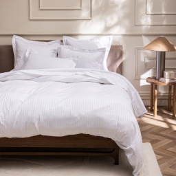 Housse de couette 260 x 240 cm &mdash; satin de coton peign&eacute; Prestige &mdash; rayures 120 fils/cm&sup2;