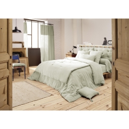 Housse de couette double gaze de coton 260 x 240 cm – Gaïa Vert d’eau