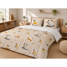 Parure de lit 3 pi&egrave;ces 200 x 200 cm ISIDORE &ndash; R&eacute;versible &ndash; 100% coton 57 fils