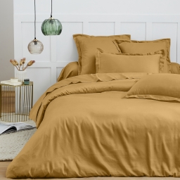 Housse de couette 240 x 220 cm &ndash; 100% Coton 57 fils/cm&sup2; &ndash; Qualit&eacute; Sup&eacute;rieure &ndash; Miel