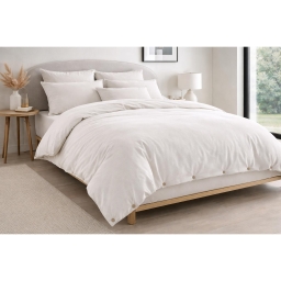 Pack Housse de Couette 260 x 240 cm + Drap Housse 160x200 cm &ndash; Flanelle CANDICE Blanc
