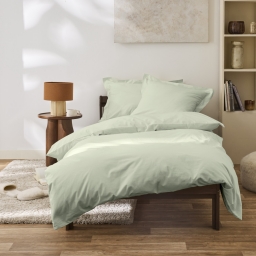Housse de couette 240 x 220 cm Grand H&ocirc;tel Signature Vert d'eau &mdash; Percale de coton peign&eacute; 80 fils/cm&sup2;