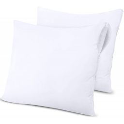 Lot de 2 prot&egrave;ge oreillers 63 x 63 cm &mdash; &Eacute;ponge imperm&eacute;able anti acariens zipp&eacute;