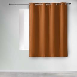 Rideau occultant &agrave; &oelig;illets 135 x 180 cm &ndash; Uni Camel &ndash; Petite hauteur