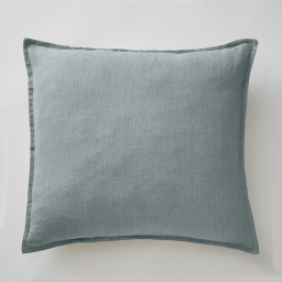 Taie d&rsquo;Oreiller 60 x 60 cm &ndash; Lin Lav&eacute; Fran&ccedil;ais Luxe Soline - Azur