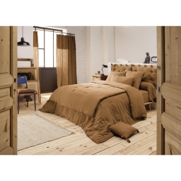 Housse de couette 260 x 240 cm – Double gaze de coton – Gaïa Camel