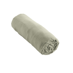 Drap Housse Double Gaze de Coton Vert d'eau &ndash; 90 x 190 cm &ndash; Bonnet 30 cm
