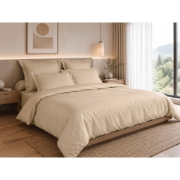 Housse de Couette 260 x 240 cm &ndash; 100% Coton 57 Fils/cm&sup2; &ndash; Sable