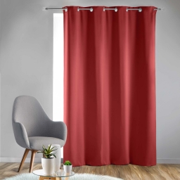 Rideau obscurcissant &agrave; &oelig;illets 135 x 240 cm &ndash; Lot de 2 &ndash; Uni Grenade