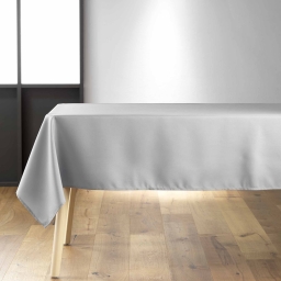 Nappe rectangulaire 140 x 250 cm &ndash; Polyester uni &ndash; Essentiel Gris