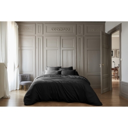 Housse de Couette 240 x 220 cm &ndash; Satin de Bambou &ndash; Salom&eacute; Truffe