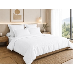 Housse de Couette 260 x 240 cm &ndash; 100% Coton 57 Fils/cm&sup2; &ndash; Blanc