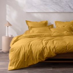 Housse de couette 240 x 220 cm Grand H&ocirc;tel Signature Mangue &mdash; Percale de coton peign&eacute; 80 fils/cm&sup2;