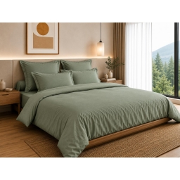 Housse de Couette 260 x 240 cm &ndash; 100% Coton 57 Fils/cm&sup2; &ndash; Romarin