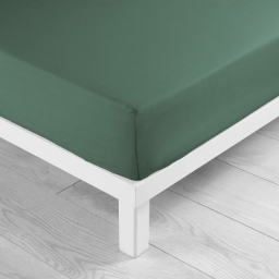 Drap-housse 2 personnes 180 x 200 cm coton 57 fils LINA C&egrave;dre &ndash; Bonnet 30 cm