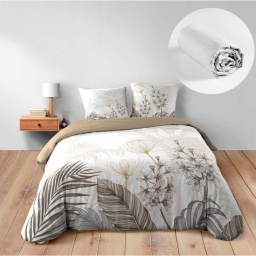 Bastille - Housse de couette 260 x 240 cm + Drap housse blanc 160x200 cm -