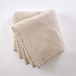 Bout de lit 90 x 200 cm Double Gaze de Coton Matelass&eacute; VICKIE Ficelle