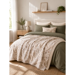 Bout de lit 90 x 220 cm Velours imprim&eacute; LOUISON