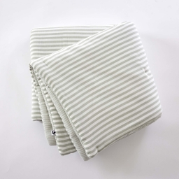 Bout de lit r&eacute;versible 90 x 200 cm Gaze de coton tiss&eacute;e teinte LIVIA Eucalyptus