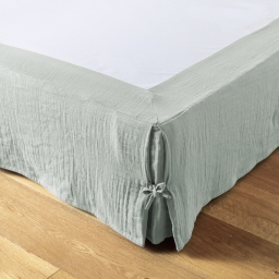 Cache-sommier 140 x 190 cm en gaze de coton - Gaïa Eucalyptus