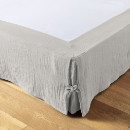 Cache-sommier gaze de coton 140 x 190 cm Gaia Gris