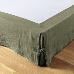 Cache-sommier gaze de coton 140 x 190 cm Gaia Romarin