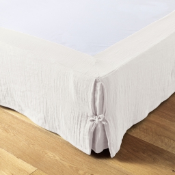Cache-sommier gaze de coton 180 x 200 cm Gaia Blanc