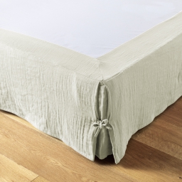 Cache-sommier gaze de coton 180 x 200 cm Gaia vert d'eau
