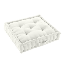 Coussin de sol 50 x 50 x 10 cm coton/polyester recycle grs twily Blanc