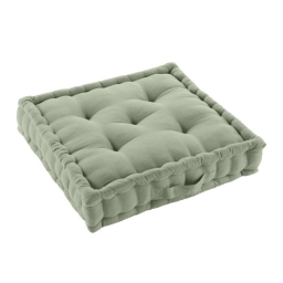 Coussin de sol 50 x 50 x 10 cm coton/polyester recycle grs twily Sauge
