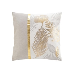 Coussin dehous. compr. 45 x 45 cm coton/polyester imp. metal. melisse des place Sans