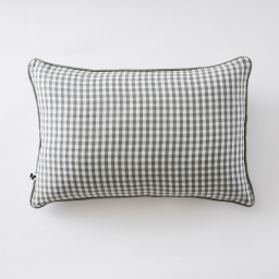 Coussin d&eacute;houssable 40 x 60 cm - Double gaze de coton tiss&eacute;e teinte - VICKIE - Romarin