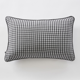 Coussin d&eacute;houssable 40 x 60 cm - Double gaze de coton tiss&eacute;e teinte - VICKIE - Truffe