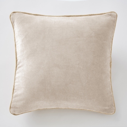 Coussin d&eacute;houssable 45 x 45 cm velours de coton c&eacute;sar pampa Naturel