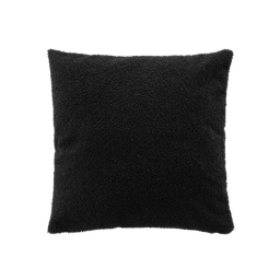 Coussin dehoussable compresse 45 x 45 cm bouclette unie wooly Noir