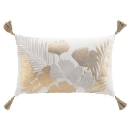 Coussin dehoussable + pompon 30 x 50 cm coton/polyester Melisse