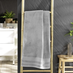 Drap de douche 70 x 130 cm eponge unie tendresse Gris Perle