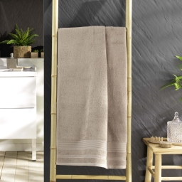 Drap de Douche 70x130 cm - &Eacute;ponge Unie Tendresse Taupe 600g/m&sup2;