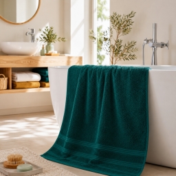 Drap de Douche Spa 70 x 140 cm 100% Coton 400 gr/m&sup2; - Emeraude