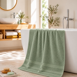 Drap de Douche Spa 70 x 140 cm 100% Coton 400 gr/m&sup2; - Romarin