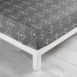 DRAP HOUSSE 1 PERSONNE 90 x 190 CM IMPRIME 57 FILS ALLOVER ARISTIDE ANTHRACITE