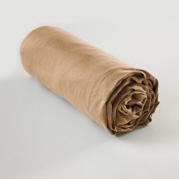 Drap-housse 160 x 200 cm en Lyocell - bonnet 35 cm Lysandre Camel