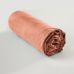 Drap-housse 160 x 200 cm en Lyocell - bonnet 35 cm Lysandre Terracotta
