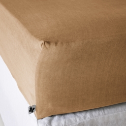 Drap Housse 180 x 200 cm en Lyocell Uni Lysandre Camel