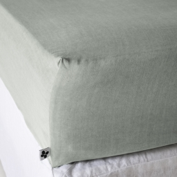 Drap Housse 180 x 200 cm en Lyocell Uni Lysandre Vert Lichen