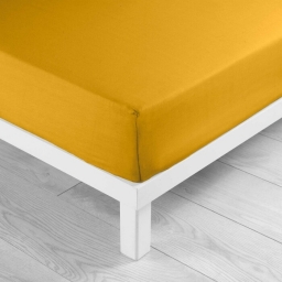 Drap housse 2 personnes 140 x 190 cm uni 57 fils lina Curry