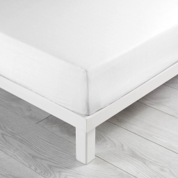 Drap housse 2 personnes 140 x 190 x 30 cm coton bio Biolina Blanc