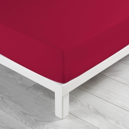 Drap housse 2 personnes 140 x 190 x 30 cm coton bio Biolina Bordeaux