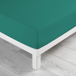 Drap housse 2 personnes 140 x 190 x 30 cm coton bio Biolina Emeraude