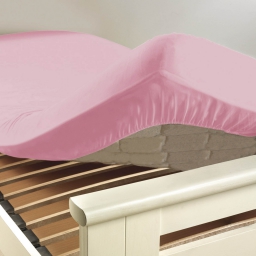 Drap housse 2 personnes King size 180 x 200 x 30 cm coton 57 fils Lina Rose dragée